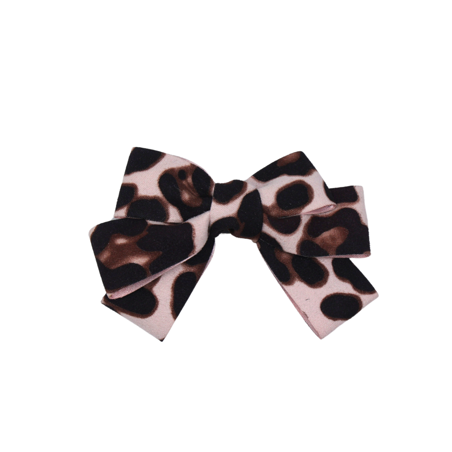 Detailed close-up of Leopard Luxe Hair Bow showcasing plush suede texture and wild leopard pattern.