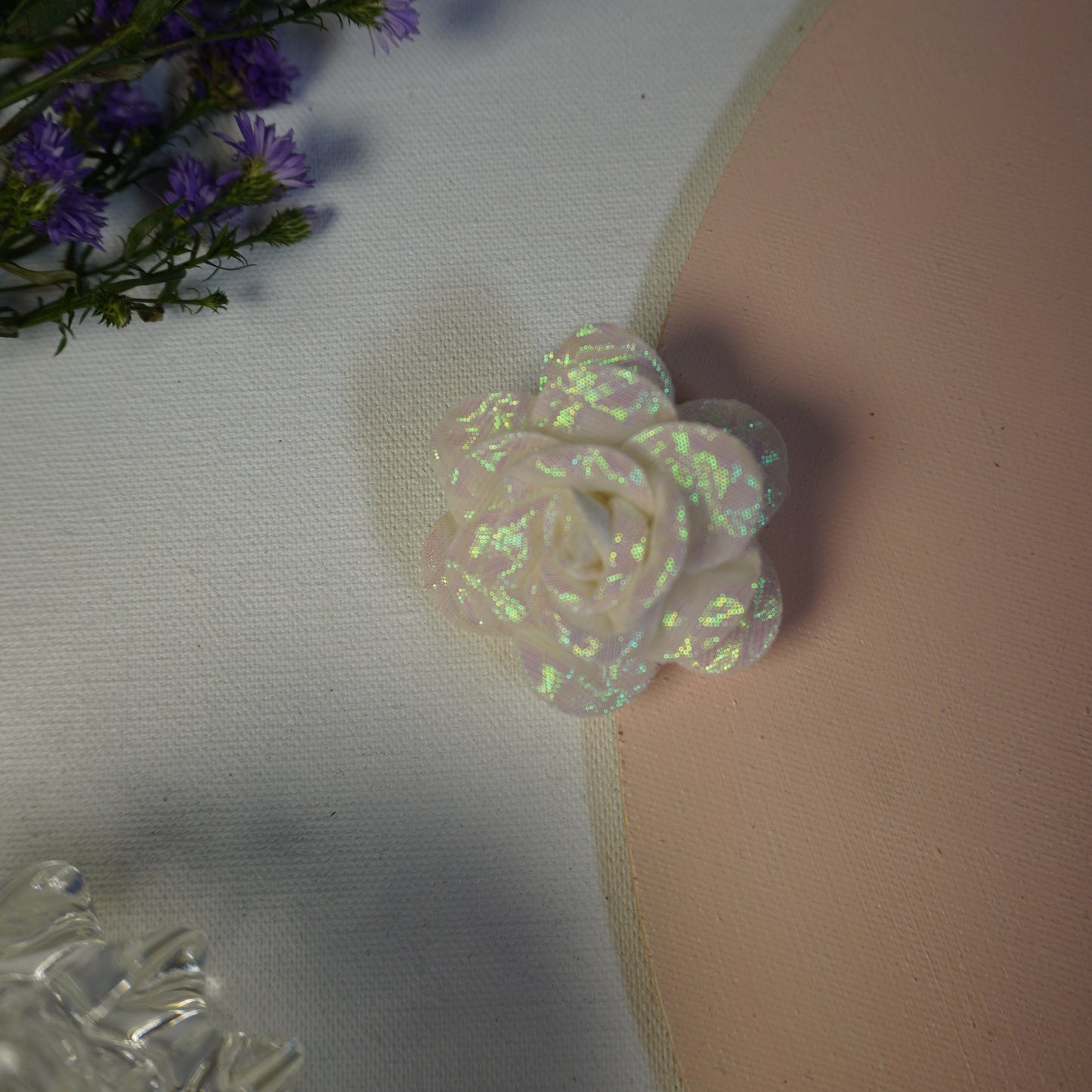 Rose applique hair clip