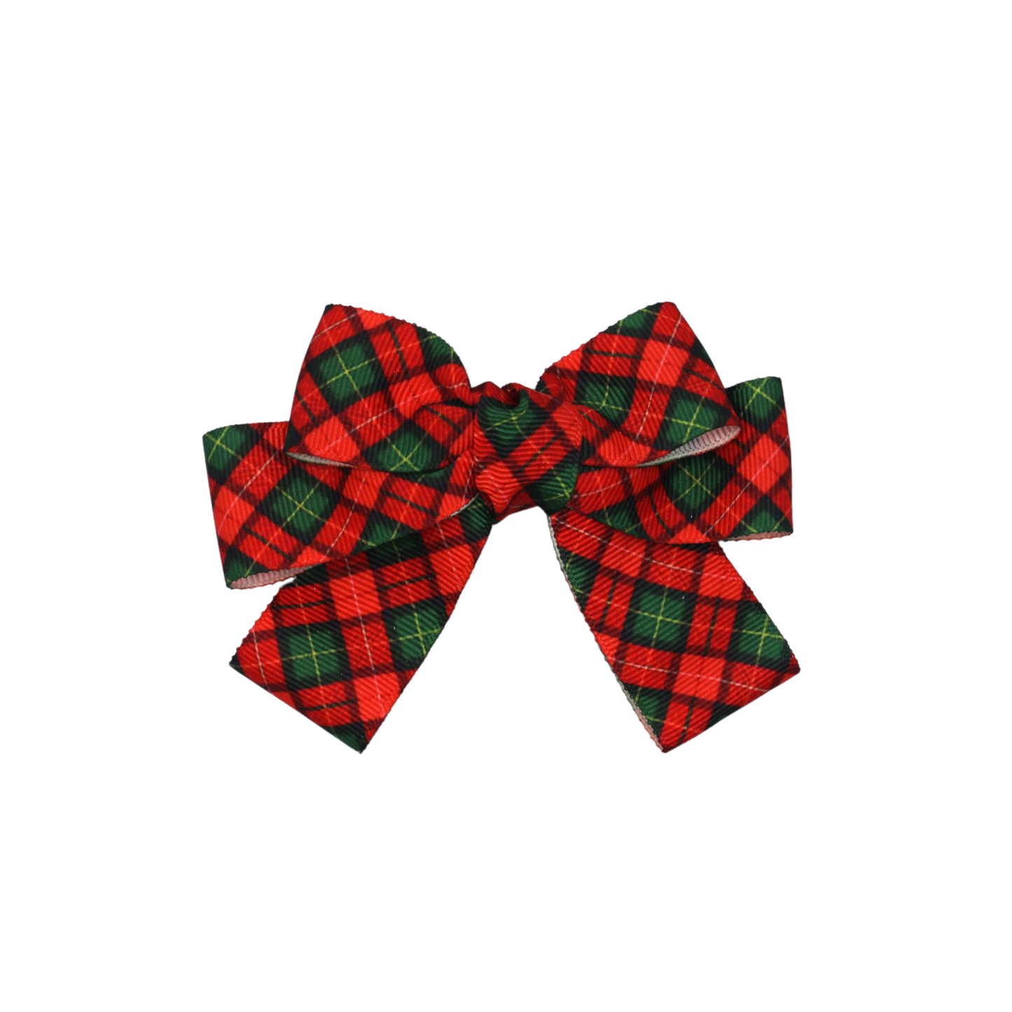 Plaid red and green hair bow for kids – SugarPlaid festive bow by Tesral Accessories