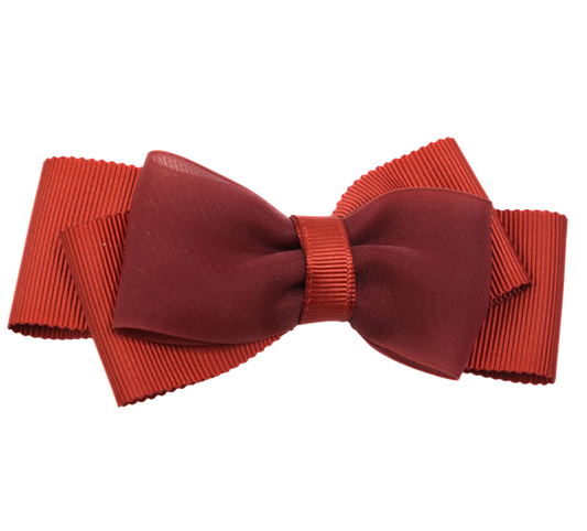 Amber Glaze hair bow – warm-toned grosgrain ribbon bow for girls by Tesral