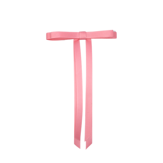 Tesral Ethereal Hair Bow in Pearl Pink - delicate, feminine grosgrain ribbon bow for casual and formal elegance.