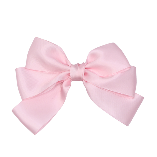 Detail view of Grace Hair Bow's double-sided satin and gentle volume structure – polished hair accessory