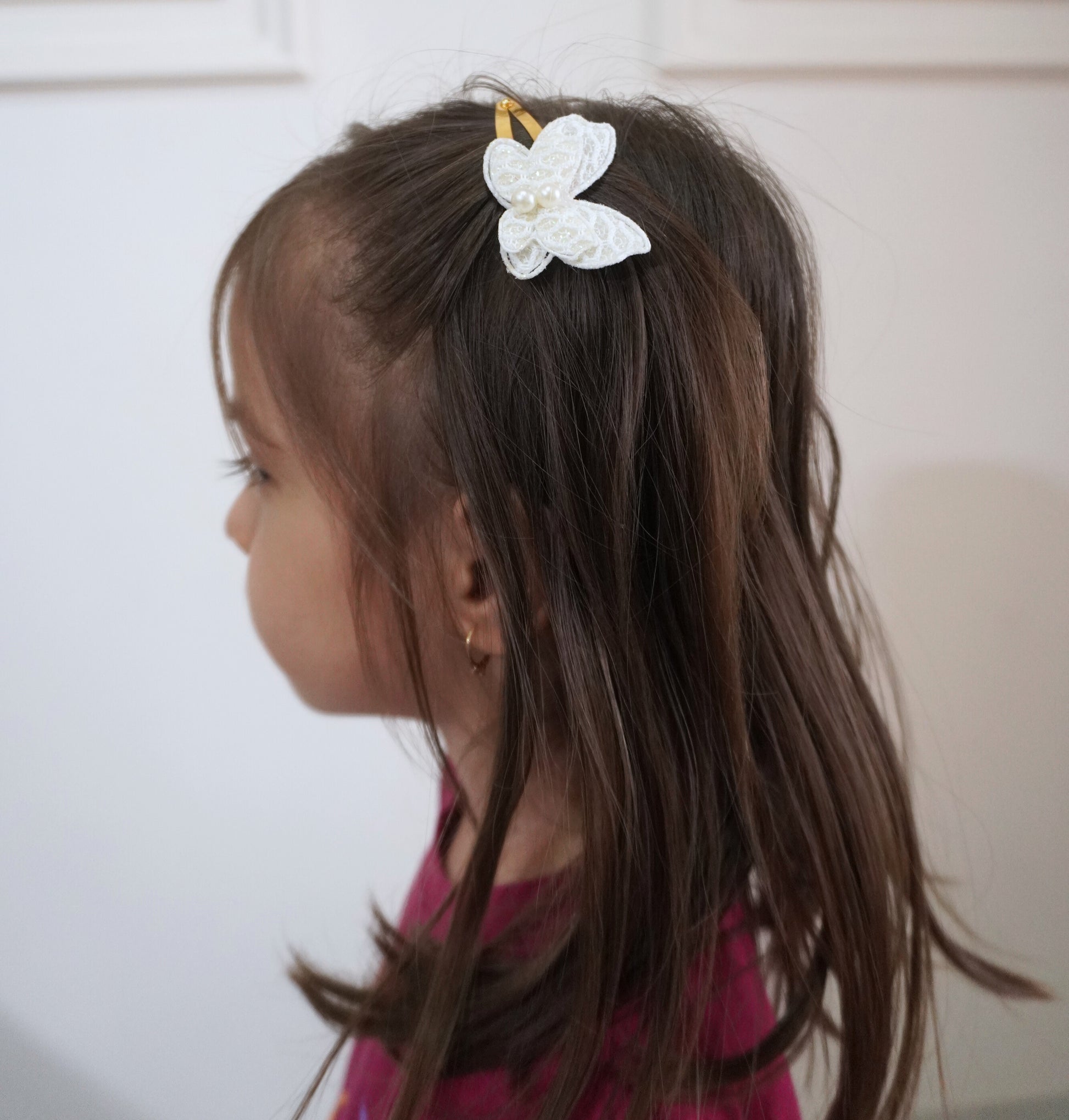 White Butterfly hair clip for kids