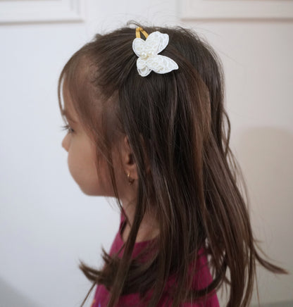 White Butterfly hair clip for kids