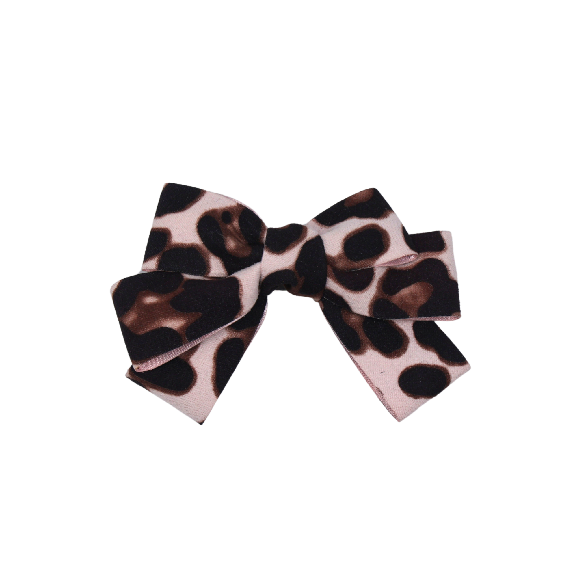 Detailed close-up of Leopard Luxe Hair Bow showcasing plush suede texture and wild leopard pattern.