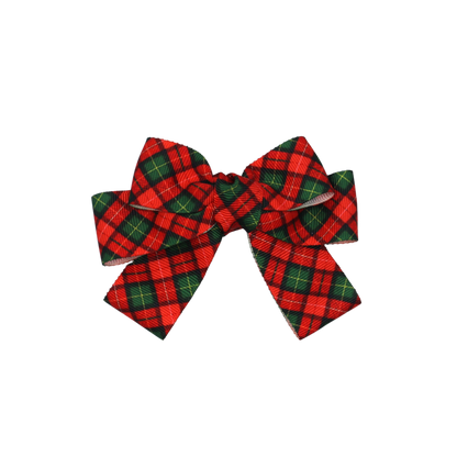 Plaid red and green hair bow for kids – SugarPlaid festive bow by Tesral Accessories