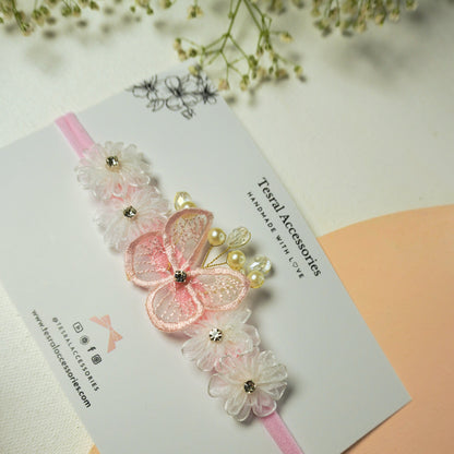 Tesral Accessories Whispering Bloom delicate white floral infant headband